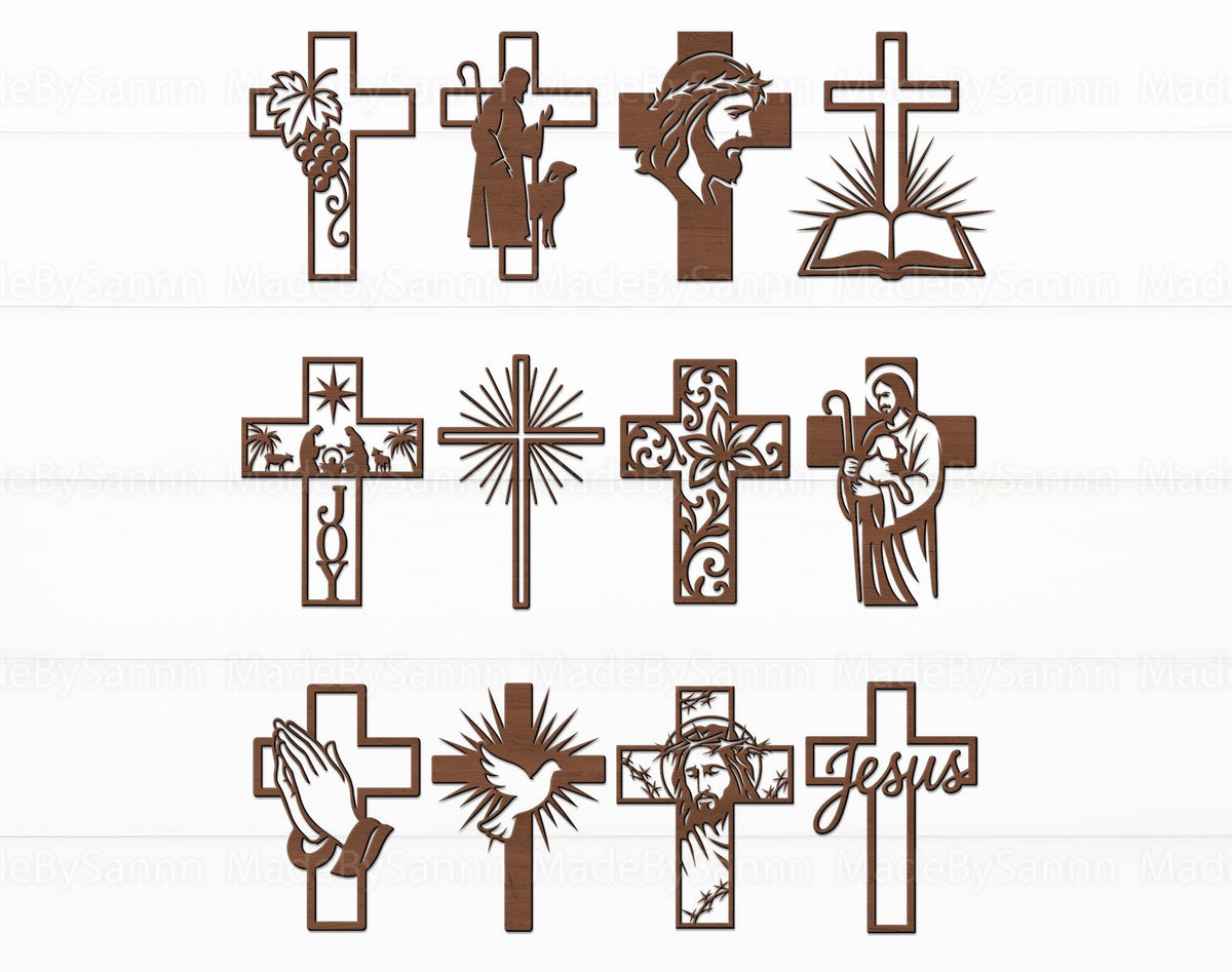 Christian Cross SVG Bundle, Religious Jesus Cross Ornament, Nativity Svg, Bible Svg, Prayer Cross,  Cricut Files, Christian Decor