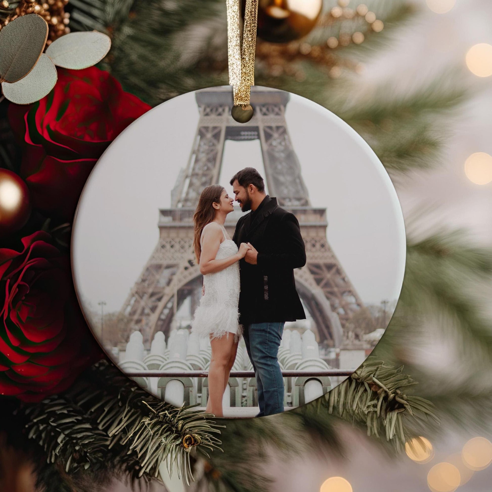 Photo Christmas Ornament, Personalized Picture Ornament, Custom Holiday Keepsake, Ceramic
