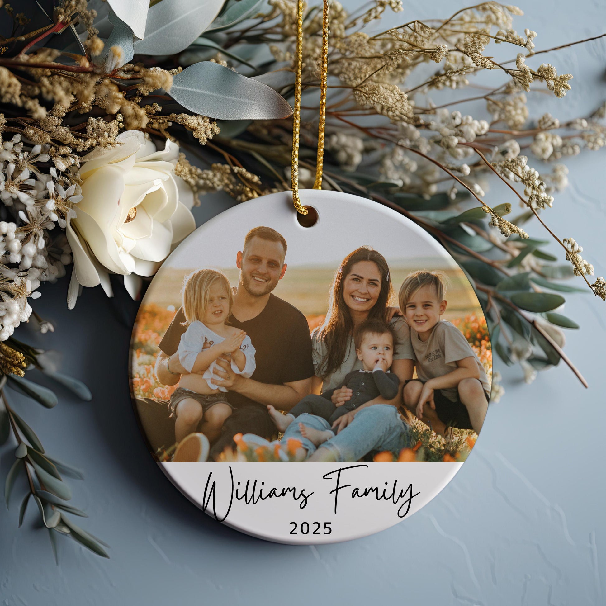 Photo Christmas Ornament, Personalized Picture Ornament, Custom Holiday Keepsake, Ceramic