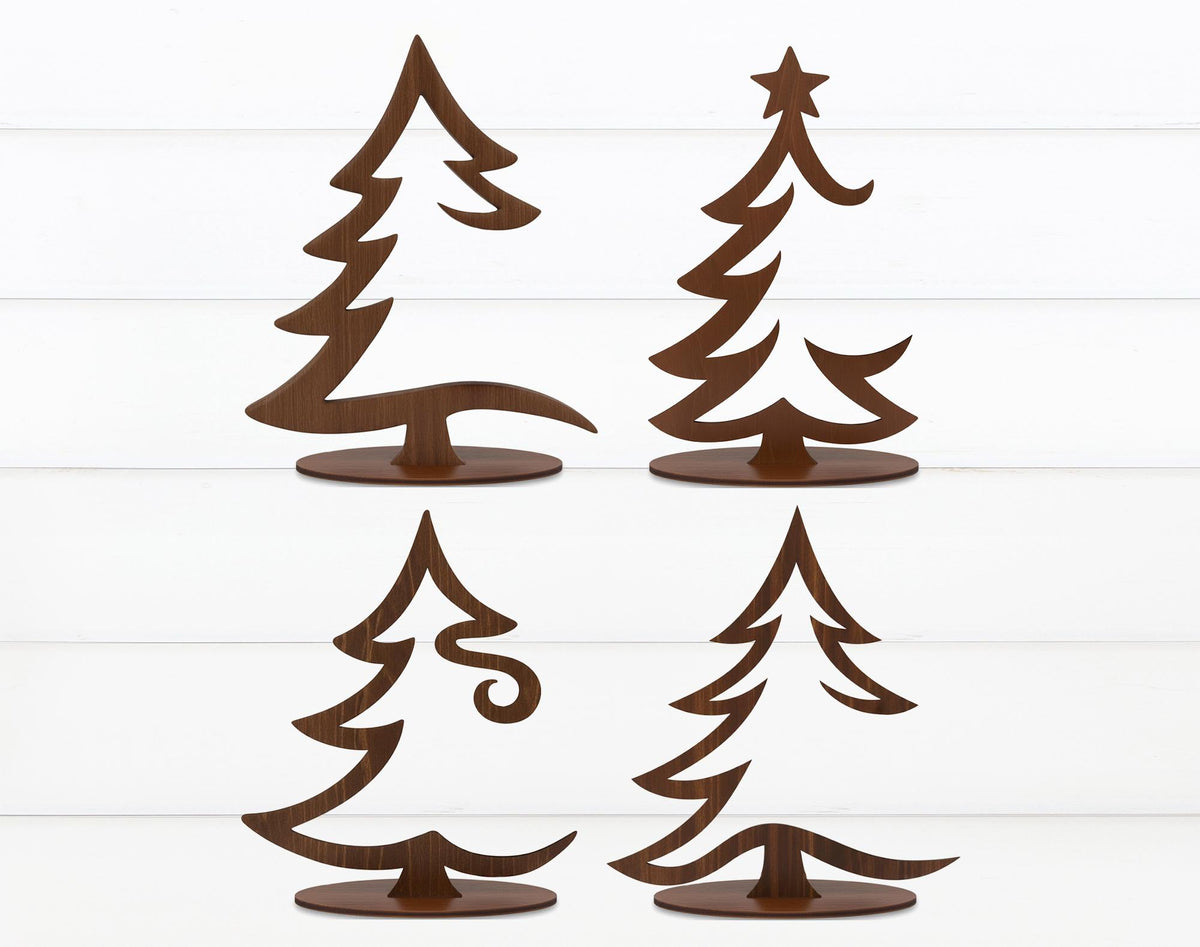 Standing Christmas Tree SVG, Tabletop Tree Ornament Holder Svg, Holiday Tree Decor Svg, Christmas Bauble Stand Glowforge File, Laser Cut Svg