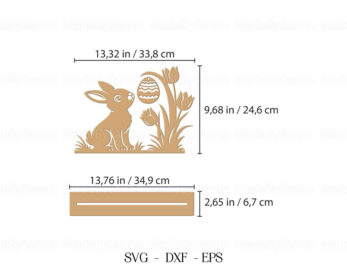 Standing Easter Bunny SVG, Tabletop Bunny Ornament Holder Svg, Easter Decor Svg, Easter Egg Stand Glowforge File, Laser Cut Svg, Easter Svg