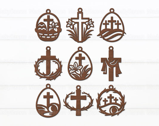 Easter Religious Ornaments Svg Bundle, Easter Egg Laser Cut Svg, Easter Ornaments Svg, Easter Religion Egg Tags Svg, Easter Laser Cut svg