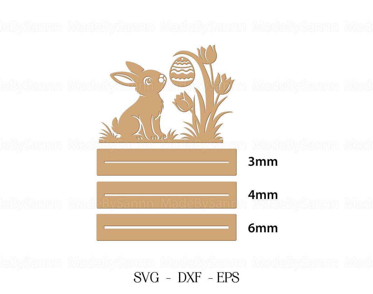 Standing Easter Bunny SVG, Tabletop Bunny Ornament Holder Svg, Easter Decor Svg, Easter Egg Stand Glowforge File, Laser Cut Svg, Easter Svg