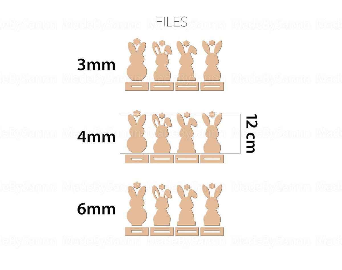 Standing Bunnies SVG, Easter Decor, Easter Rabbits Svg, Bunny Shelf Sitter, Spring Decor, Glowforge Svg, Laser Cut File, Cricut files