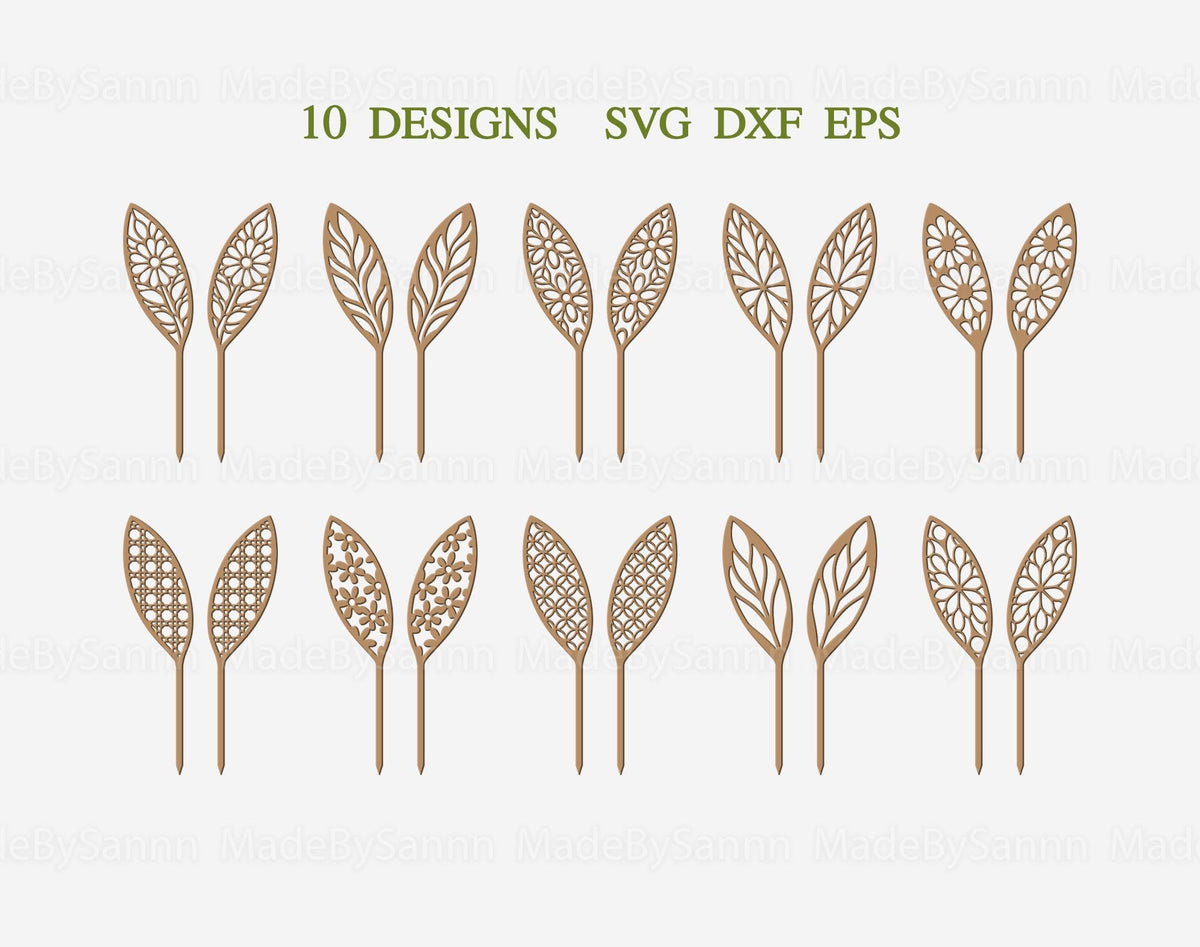 Bunny Ears SVG Bundle, Easter Centerpiece Decor, Wooden Bunnies on stick, Spring Decor, Glowforge Svg, Laser Cut File, Files For Cricut