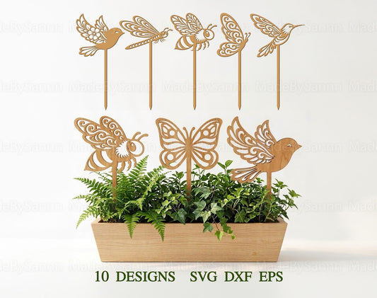 Bird Toppers SVG Bundle, Spring Toppers Laser Cut Wood Ornaments, Wooden Bird Decor, Cricut  Files, Spring Decorative Wood Bird
