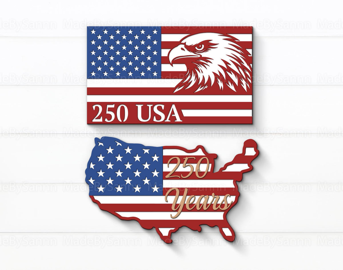 USA 250th Anniversary SVG File, Independence Day, American Flag Svg, Fourth Of July Engraving File, USA Svg, Glowforge Files, Laser Cut Svg