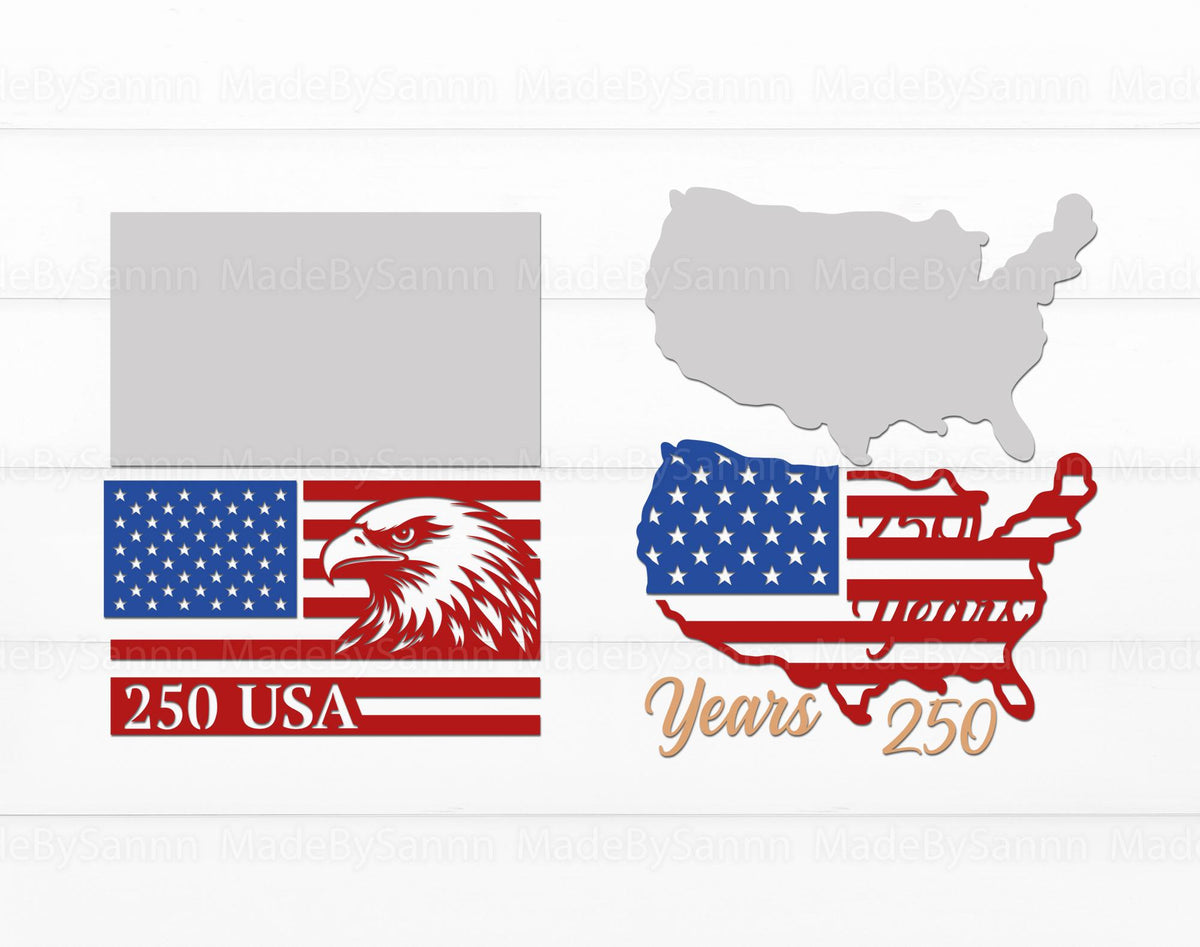 USA 250th Anniversary SVG File, Independence Day, American Flag Svg, Fourth Of July Engraving File, USA Svg, Glowforge Files, Laser Cut Svg