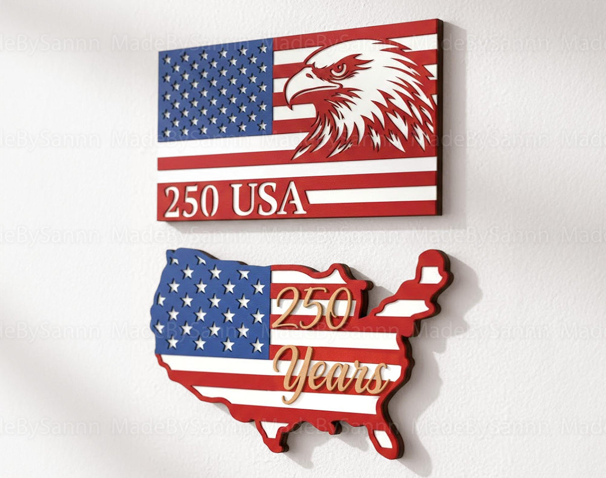 USA 250th Anniversary SVG File, Independence Day, American Flag Svg, Fourth Of July Engraving File, USA Svg,  Files, Laser Cut Svg
