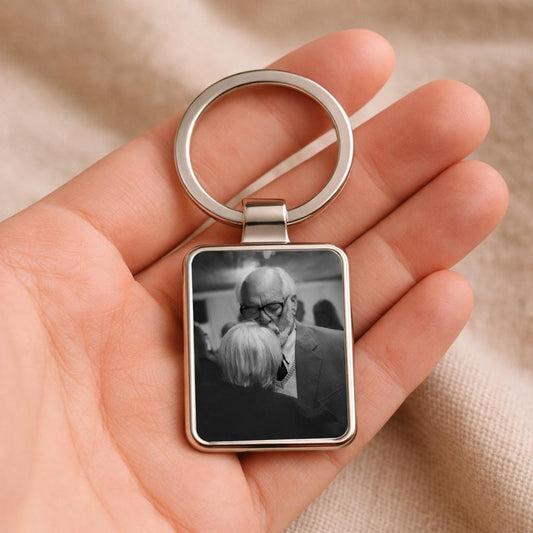 Memorial Photo Keychain, Personalized Picture Keepsake, Sympathy Gift