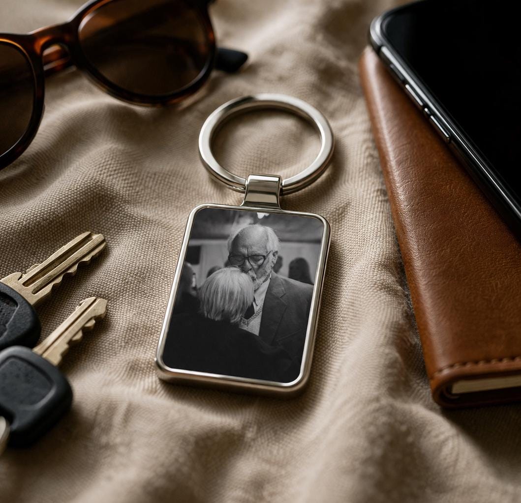 Memorial Photo Keychain, Personalized Picture Keepsake, Sympathy Gift