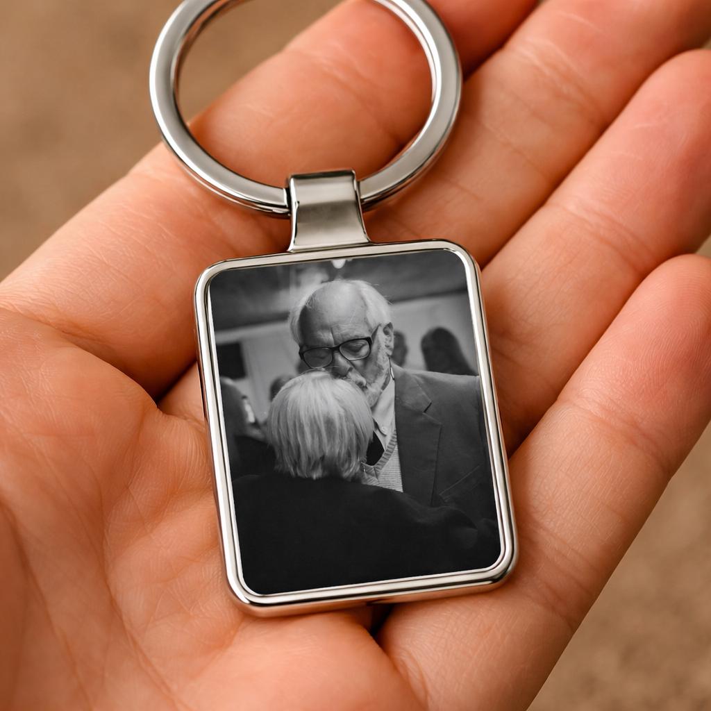 Memorial Photo Keychain, Personalized Picture Keepsake, Sympathy Gift
