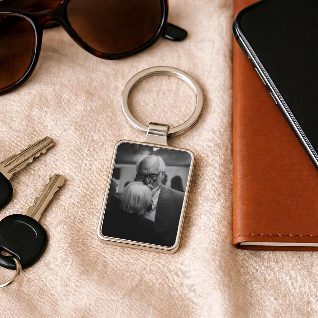 Memorial Photo Keychain, Personalized Picture Keepsake, Sympathy Gift
