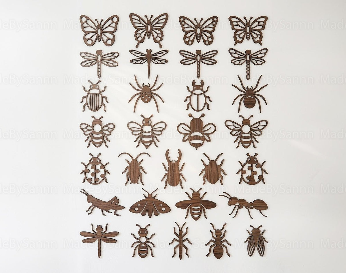 Insect SVG Bundle, Butterfly Svg, Dragonfly svg, Silhouette Svg, Insects Silhouette Svg Designs, Laser Cut Svg,  Svg, Wall Art